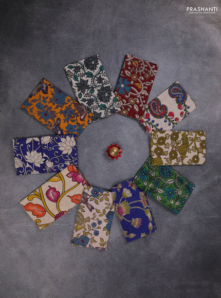 Kalamkari cotton blouse bit multi colour and multi design pack of 10