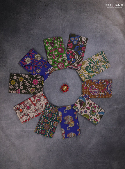 Kalamkari cotton blouse bit multi colour and multi design pack of 10