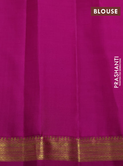Pure kanchipuram silk saree magenta pink with allover zari woven small buttas and zari woven border