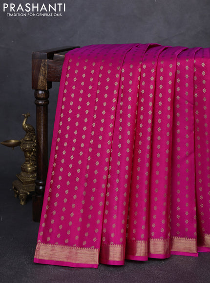 Pure kanchipuram silk saree pink with allover zari woven small buttas and zari woven border