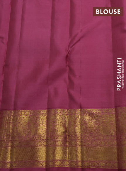 Pure kanchipuram silk saree mauve pink with allover zari woven brocade weaves and rich zari woven border