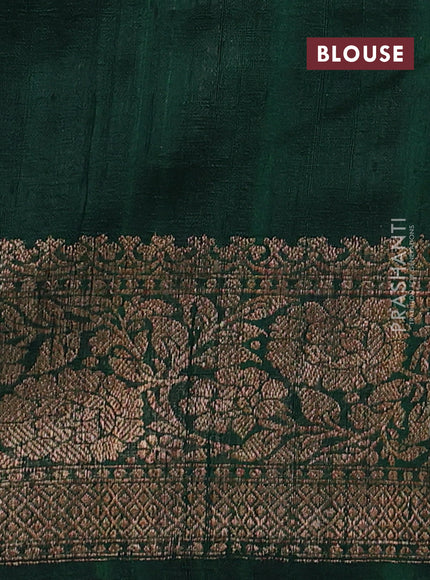 Banarasi raw silk saree pastel green and green with allover thread & zari woven buttas and long thread & zari woven border