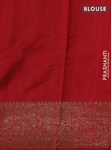 Banarasi raw silk saree navy blue and maroon with allover thread & zari woven buttas and long thread & zari woven border