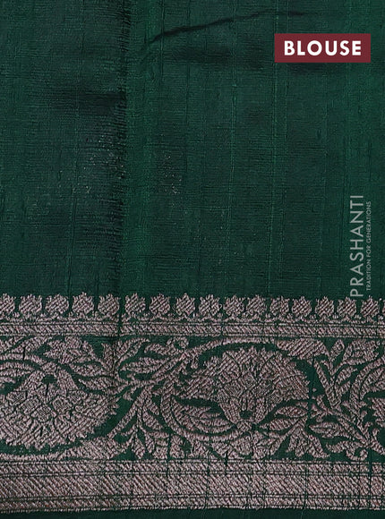 Banarasi raw silk saree purple and green with allover thread & zari woven weaves and long thread & zari woven border