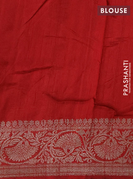 Banarasi raw silk saree violet and red with allover thread & zari woven buttas and long thread & zari woven border