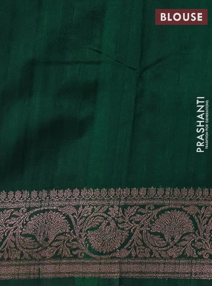 Banarasi raw silk saree purple and green with thread & zari woven buttas and long thread & zari woven border