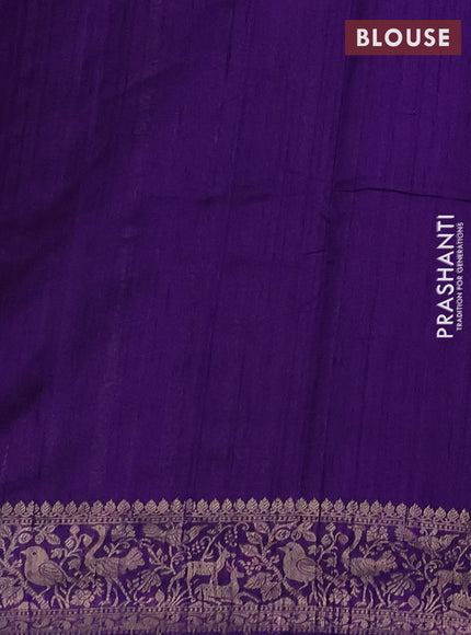 Banarasi raw silk saree red and violet with zari woven buttas and zari woven border