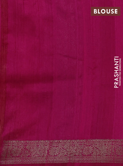 Banarasi raw silk saree sandal and pink with thread & zari woven buttas and thread & zari woven border