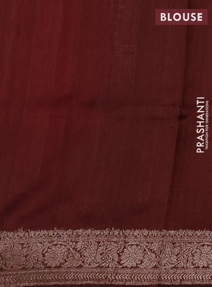 Banarasi raw silk saree pink and brown with thread & zari woven buttas and thread & zari woven border