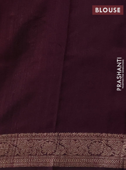 Banarasi raw silk saree red and deep wine with thread & zari woven buttas and thread & zari woven border