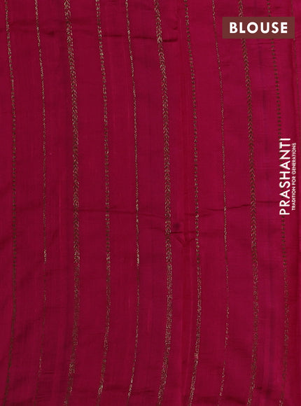 Banarasi raw silk saree blue and pink with plain body and long thread & zari woven border