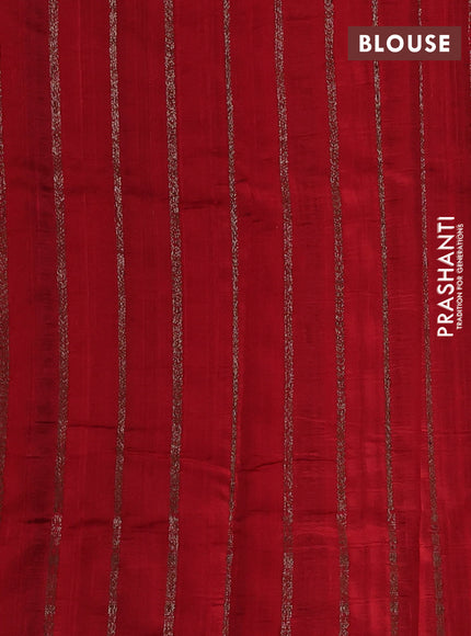 Banarasi raw silk saree black and red with plain body and long thread & zari woven border