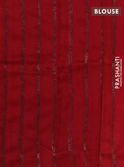 Banarasi raw silk saree rustic orange and red with plain body and long thread & zari woven border