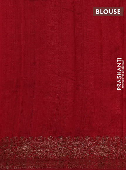 Banarasi raw silk saree deep maroon and red with allover thread & zari woven weaves and thread & zari woven border