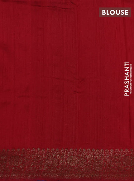 Banarasi raw silk saree violet and red with allover thread & zari woven weaves and thread & zari woven border