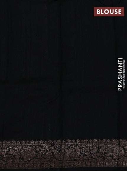 Banarasi raw silk saree black with thread & zari woven buttas and thread & zari woven border