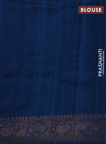 Banarasi raw silk saree pink and cs blue with thread & zari woven buttas and thread & zari woven border