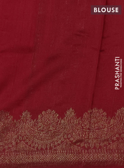Banarasi raw silk saree red with thread & zari woven buttas and long thread & zari woven border