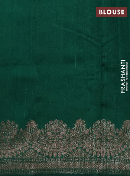 Banarasi raw silk saree green with thread & zari woven buttas and long thread & zari woven border