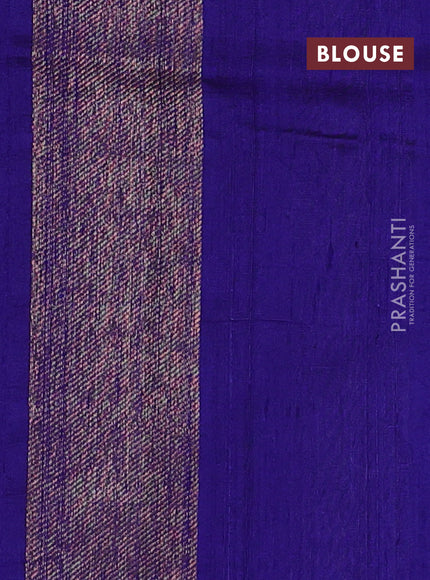 Banarasi raw silk saree royal blue with allover thread & zari woven buttas and thread & zari woven butta border