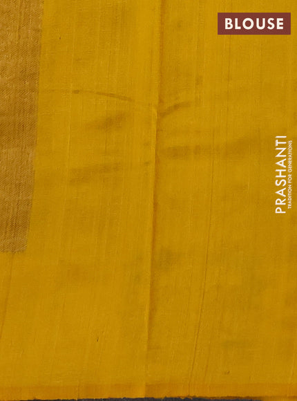 Banarasi raw silk saree mustard yellow with allover thread & zari woven buttas and thread & zari woven butta border