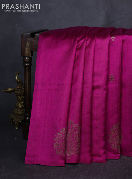 Banarasi raw silk saree pink with allover thread & zari woven buttas and thread & zari woven butta border