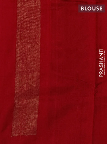Banarasi raw silk saree red with allover thread & zari woven buttas and thread & zari woven butta border