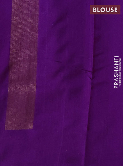 Banarasi raw silk saree purple with allover thread & zari woven buttas and thread & zari woven butta border