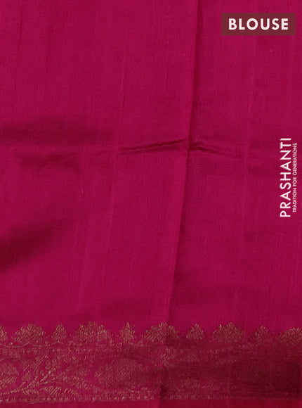 Banarasi raw silk saree peacock blue and pink with allover thread & zari woven buttas and thread & zari woven butta border