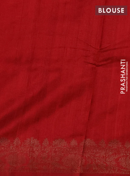 Banarasi raw silk saree wine and red with allover thread & zari woven buttas and thread & zari woven butta border