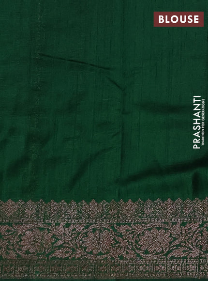 Banarasi raw silk saree purple and green with thread & zari woven buttas and long thread & zari woven border