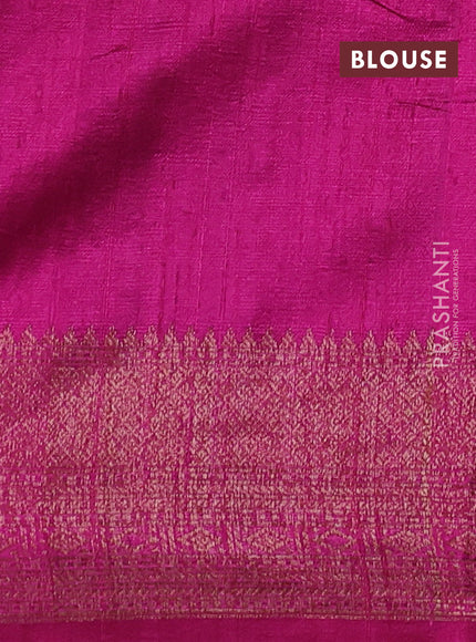 Banarasi raw silk saree navy blue and pink with allover thread & zari woven buttas and long thread & zari woven border