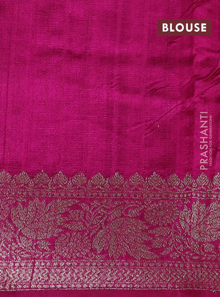 Banarasi raw silk saree black and pink with allover thread & zari woven buttas and long thread & zari woven border
