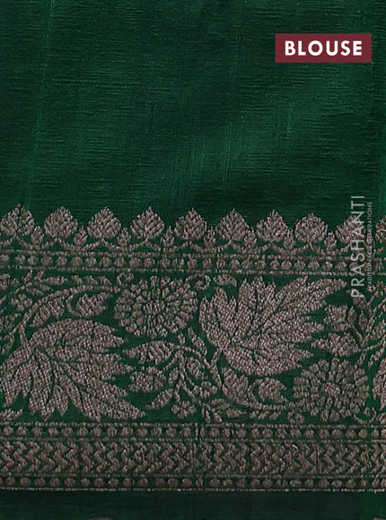Banarasi raw silk saree purple and green with allover thread & zari woven buttas and long thread & zari woven border