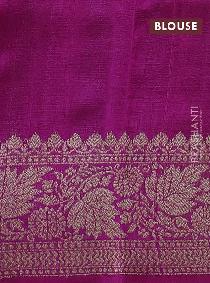 Banarasi raw silk saree purple and pink with allover thread & zari woven buttas and long thread & zari woven border