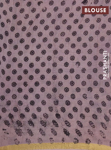 Kota kalamkari cotton saree coffee brown and beige with allover prints and piping border
