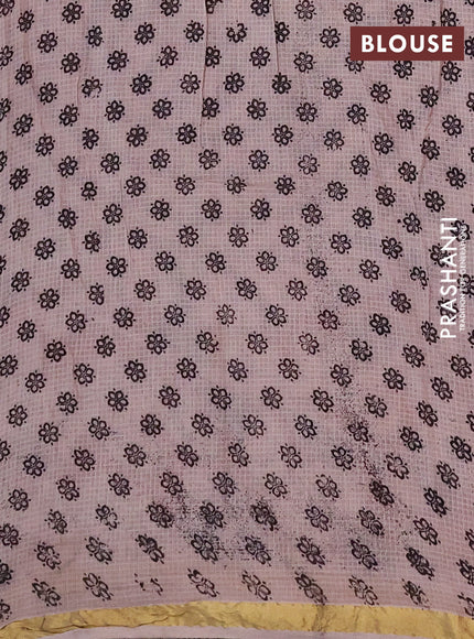 Kota kalamkari cotton saree maroon and beige with allover prints and piping border