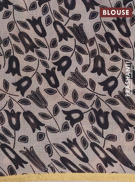 Kota kalamkari cotton saree teal green and pastel blue with allover prints and piping border