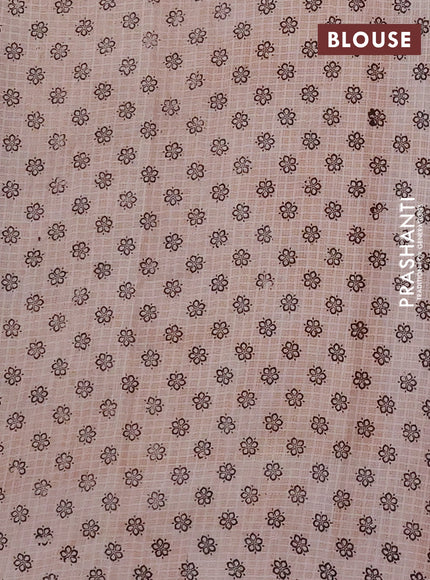 Kota kalamkari cotton saree black and mustard yellow with allover zigzag prints and printed border