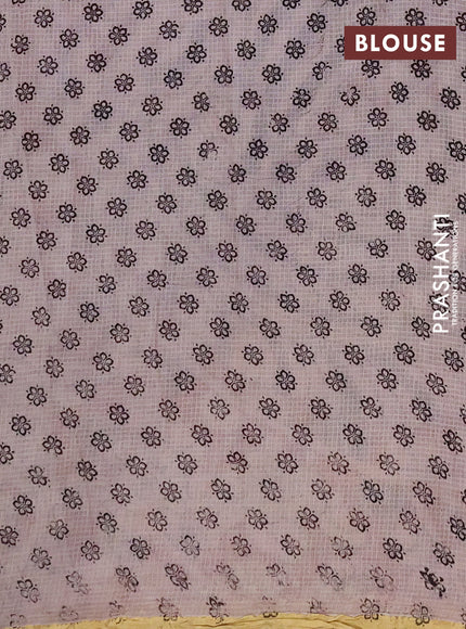 Kota kalamkari cotton saree maroon and beige with allover prints and piping border