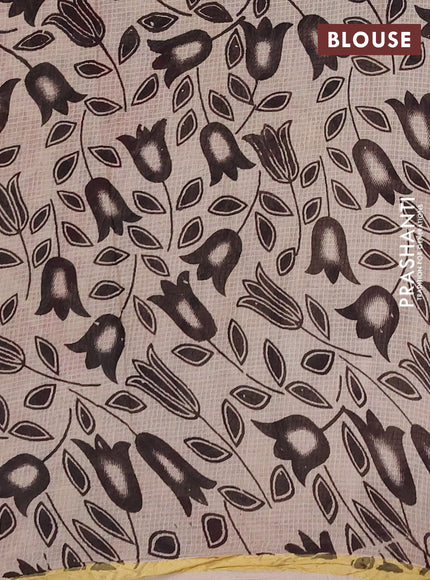Kota kalamkari cotton saree maroon and beige with allover prints and piping border