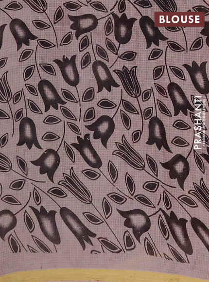 Kota kalamkari cotton saree maroon and beige with allover prints and piping border