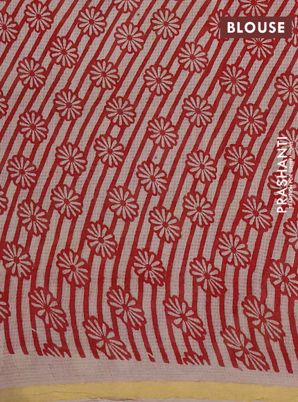 Kota kalamkari cotton saree maroon and beige with allover prints and piping border