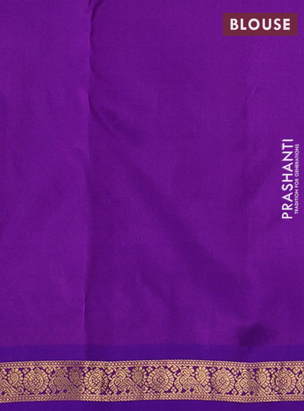 Pure kanchipuram silk saree purple and violet with zari woven buttas and small zari woven border