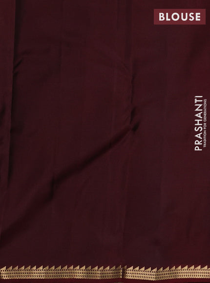 Pure kanchipuram silk saree coffee brown with zari woven buttas and small zari woven border