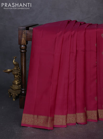 Pure kanchipuram silk saree peach pink with allover zari woven buttas and small zari woven border