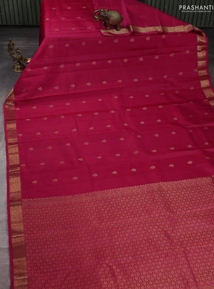Pure kanchipuram silk saree peach pink with allover zari woven buttas and small zari woven border