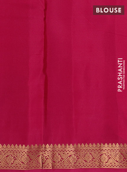 Pure kanchipuram silk saree peach pink with allover zari woven buttas and small zari woven border