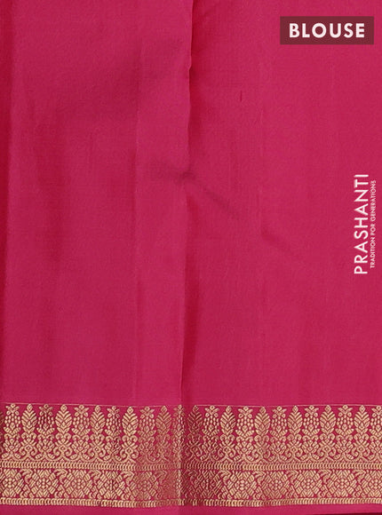 Pure kanchipuram silk saree pastel green and pink with zari woven buttas and small zari woven korvai border