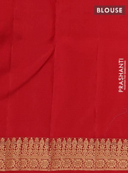 Pure kanchipuram silk saree dark beige and red with zari woven buttas and small zari woven korvai border
